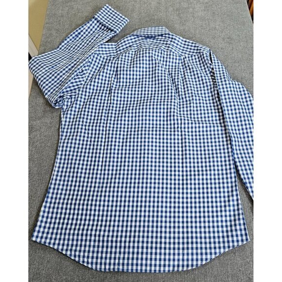 Charles Tyrwhitt Shirt Mens 15.5 Plaid Non Iron Slim Fit French Cuff LS Buttons - Picture 13 of 15